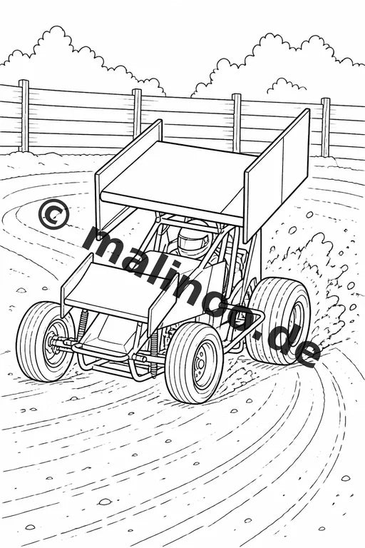 Rennwagen Malbuch 20 Ausmalbilder PDF Download digital – Vorschaubild 2