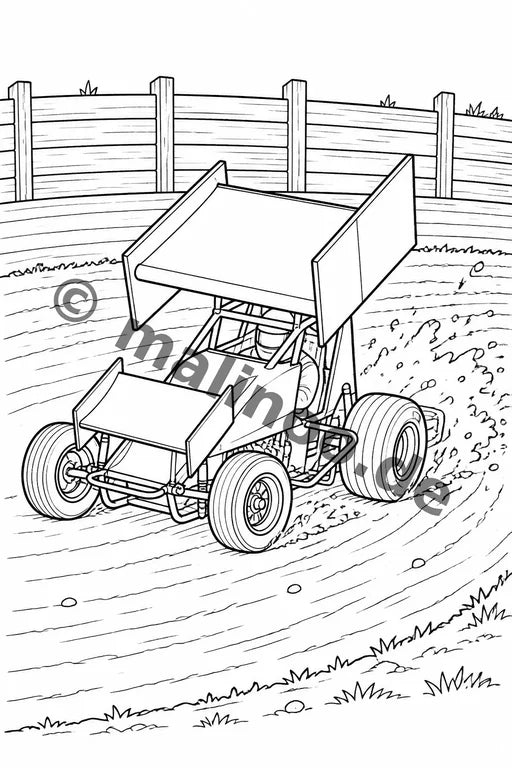 Rennwagen Malbuch 20 Ausmalbilder PDF Download – Vorschaubild 3