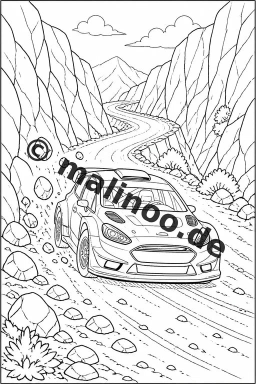 Rennwagen Malbuch 20 Ausmalbilder PDF Download digital – Vorschaubild 5