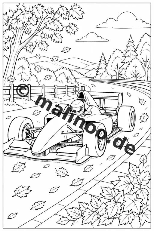 Rennwagen Malbuch 20 Ausmalbilder gedruckt und gebunden – Vorschaubild 10