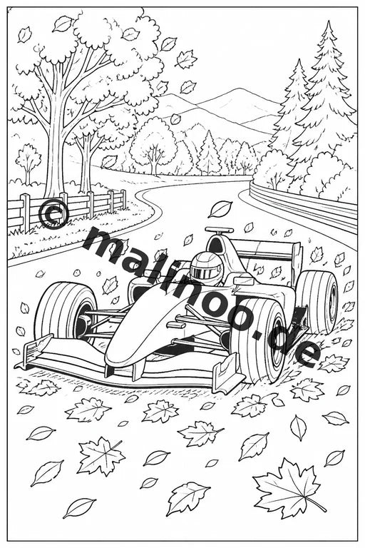 Rennwagen Malbuch 20 Ausmalbilder gedruckt und gebunden – Vorschaubild 10
