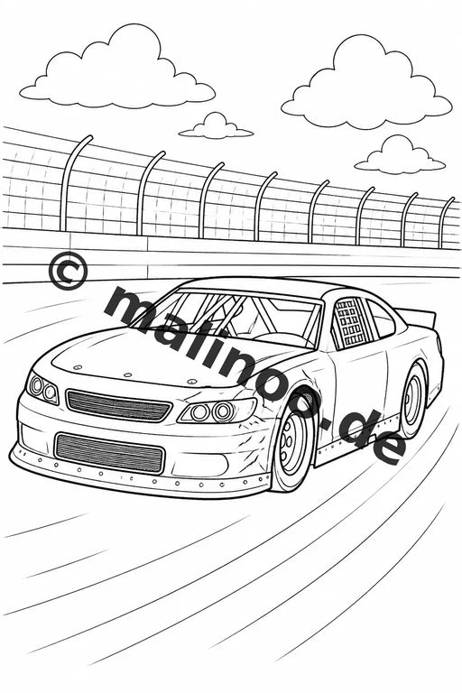 Rennwagen Malbuch 20 Ausmalbilder gedruckt und gebunden – Vorschaubild 6