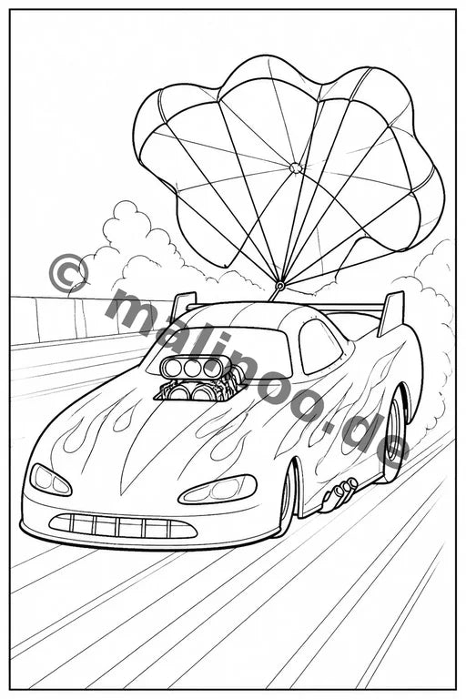 Rennwagen Malbuch 20 Ausmalbilder gedruckt+gebunden – Vorschaubild 6