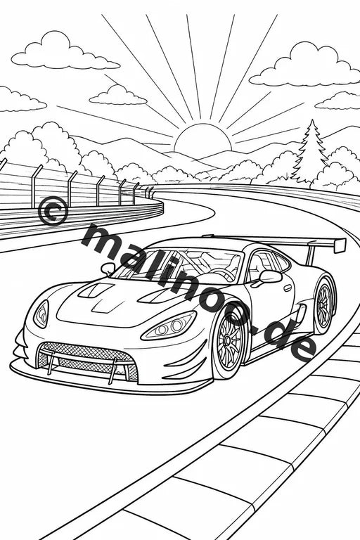 Rennwagen Malbuch 20 Ausmalbilder gedruckt und gebunden – Vorschaubild 7