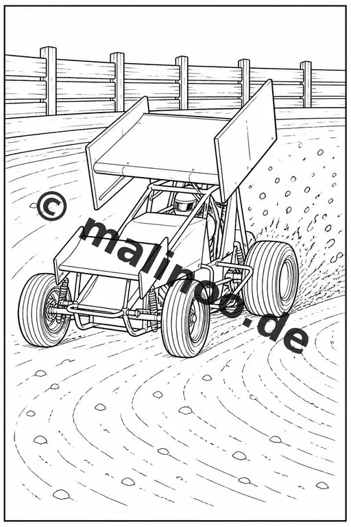 Rennwagen Malbuch 20 Ausmalbilder gedruckt, ungebunden – Vorschaubild 2