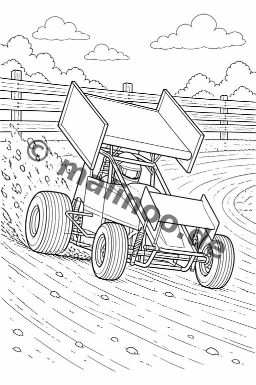Rennwagen Malbuch 20 Ausmalbilder gedruckt+lose – Vorschaubild 3