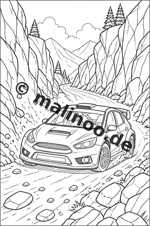 Rennwagen Malbuch 20 Ausmalbilder gedruckt, ungebunden – Vorschaubild 5
