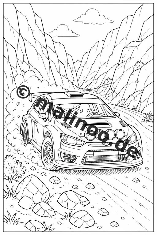 Rennwagen Malbuch 20 Ausmalbilder gedruckt, ungebunden – Vorschaubild 5