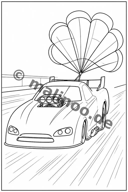 Rennwagen Malbuch 20 Ausmalbilder gedruckt+lose – Vorschaubild 6