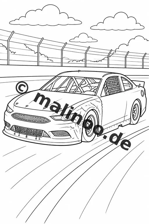 Rennwagen Malbuch 20 Ausmalbilder gedruckt, ungebunden – Vorschaubild 6