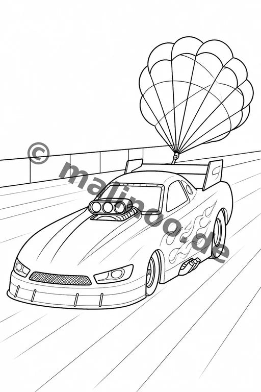 Rennwagen Malbuch 20 Ausmalbilder gedruckt+lose – Vorschaubild 6