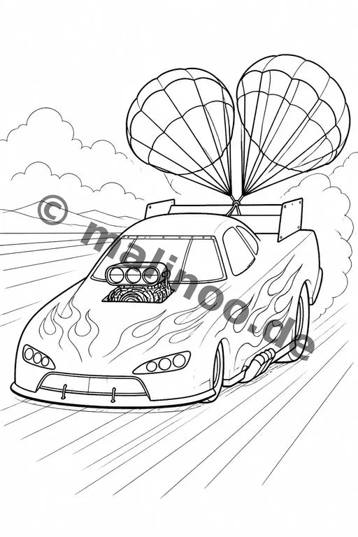 Rennwagen Malbuch 20 Ausmalbilder gedruckt+lose – Vorschaubild 6