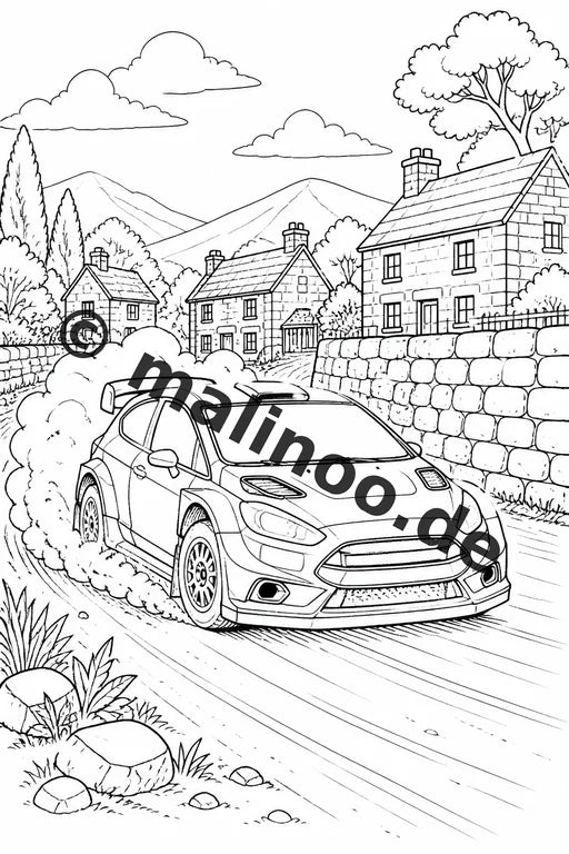 Rennwagen Malbuch 20 Ausmalbilder gedruckt, ungebunden – Vorschaubild 8