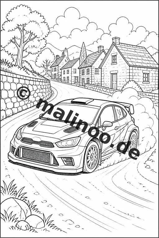 Rennwagen Malbuch 20 Ausmalbilder gedruckt, ungebunden – Vorschaubild 8