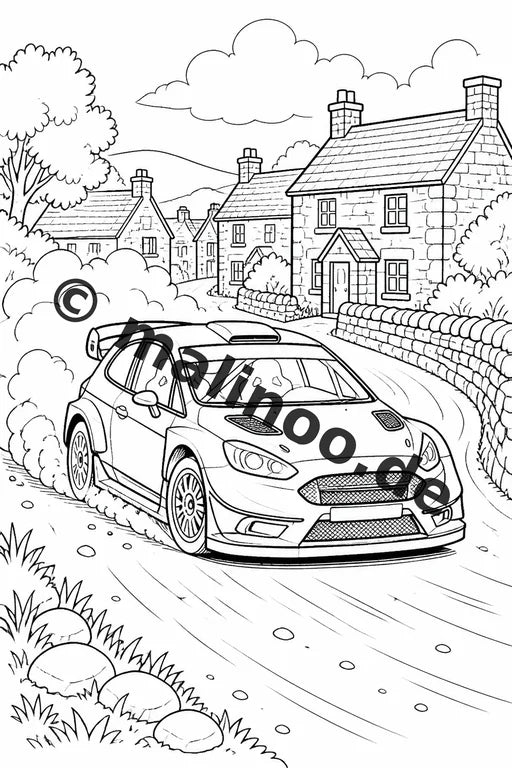 Rennwagen Malbuch 20 Ausmalbilder gedruckt, ungebunden – Vorschaubild 8