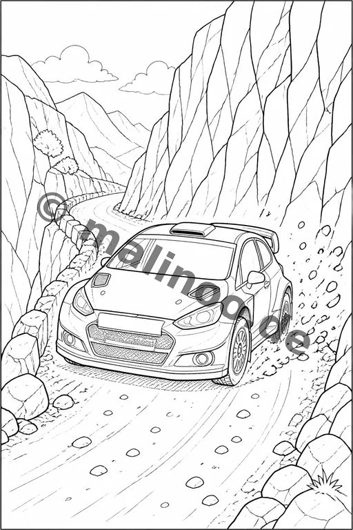 Rennwagen Malbuch 20 Ausmalbilder gedruckt+lose – Vorschaubild 9