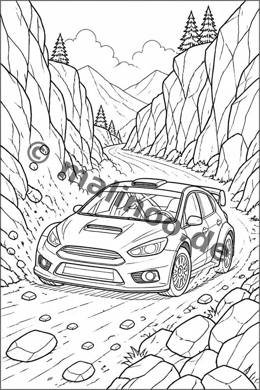 Rennwagen Malbuch 20 Ausmalbilder gedruckt+lose – Vorschaubild 9