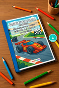 Rennwagen Malbuch 50 Ausmalbilder PDF Download – Mockup-Ansicht