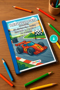 Rennwagen Malbuch 50 Ausmalbilder PDF Download – Mockup-Ansicht