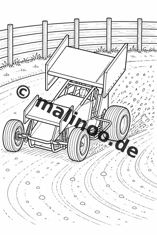 Rennwagen Malbuch 50 Ausmalbilder PDF Download digital – Vorschaubild 2