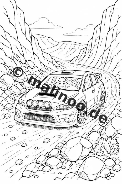 Rennwagen Malbuch 50 Ausmalbilder PDF Download digital – Vorschaubild 5