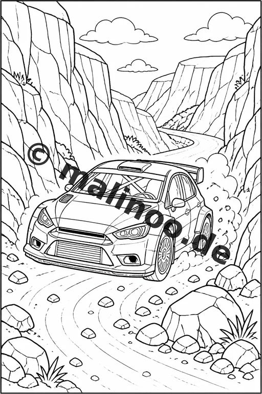 Rennwagen Malbuch 50 Ausmalbilder PDF Download digital – Vorschaubild 5
