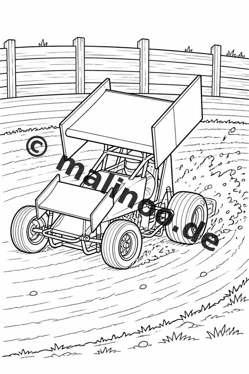 Rennwagen Malbuch 50 Ausmalbilder gedruckt und gebunden – Vorschaubild 2