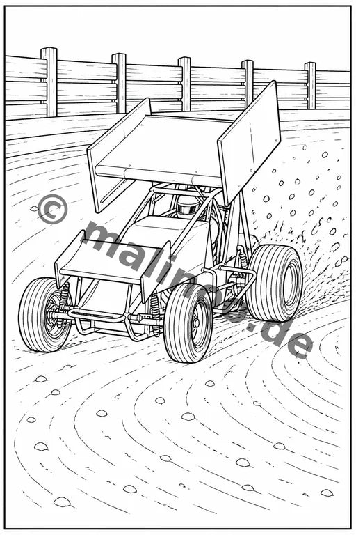 Rennwagen Malbuch 50 Ausmalbilder gedruckt+gebunden – Vorschaubild 3