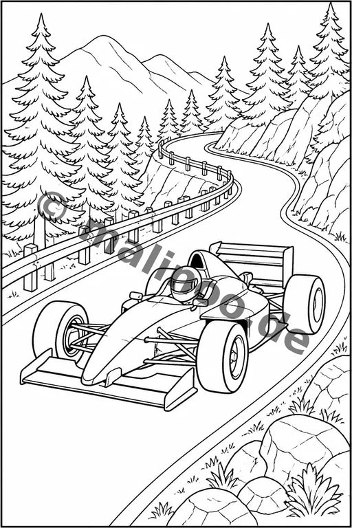 Rennwagen Malbuch 50 Ausmalbilder gedruckt+gebunden – Vorschaubild 4