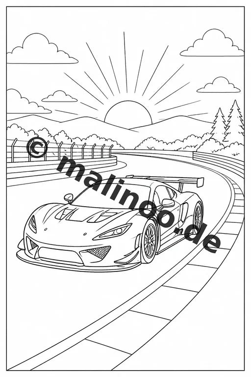 Rennwagen Malbuch 50 Ausmalbilder gedruckt und gebunden – Vorschaubild 7