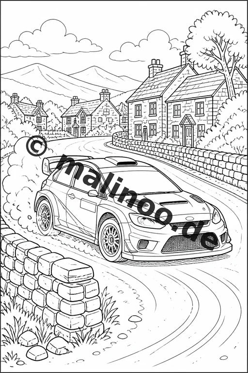 Rennwagen Malbuch 50 Ausmalbilder gedruckt und gebunden – Vorschaubild 8