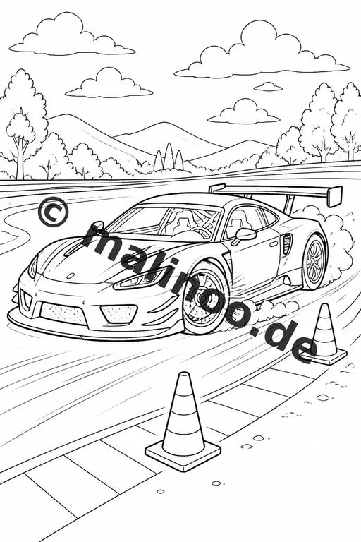 Rennwagen Malbuch 50 Ausmalbilder gedruckt und gebunden – Vorschaubild 9