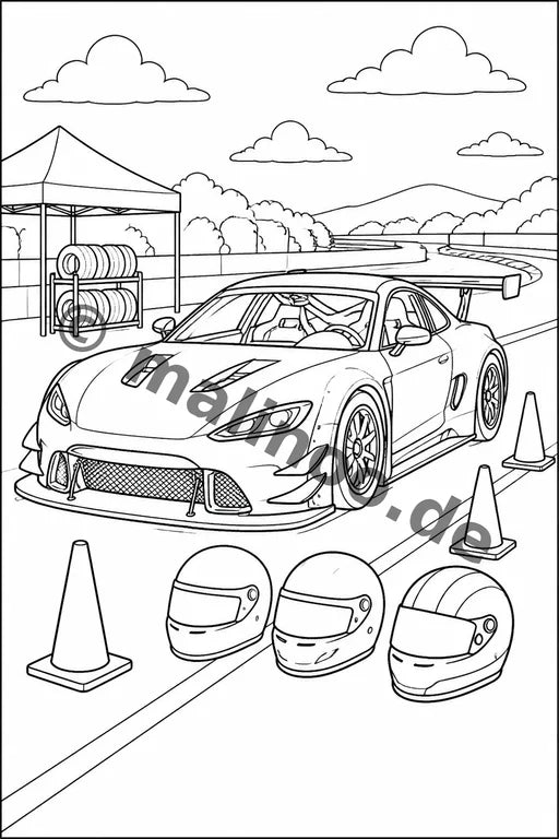 Rennwagen Malbuch 50 Ausmalbilder gedruckt+lose – Vorschaubild 10