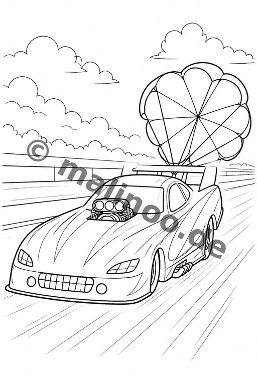 Rennwagen Malbuch 50 Ausmalbilder gedruckt+lose – Vorschaubild 6