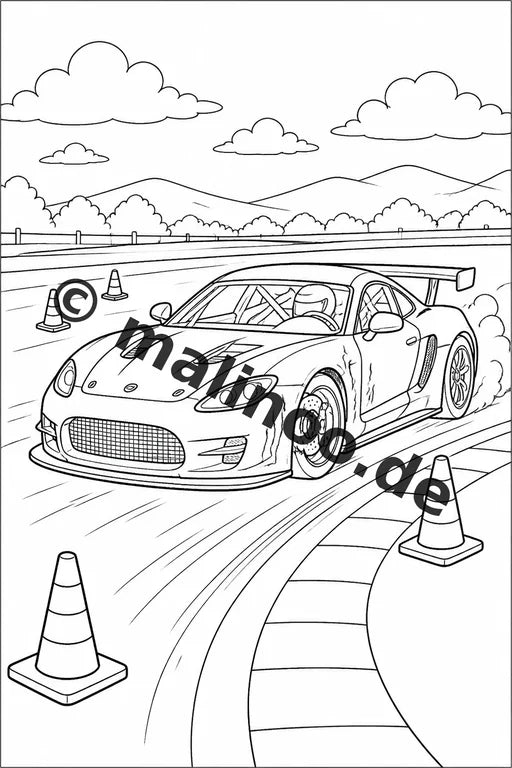 Rennwagen Malbuch 50 Ausmalbilder gedruckt, ungebunden – Vorschaubild 9