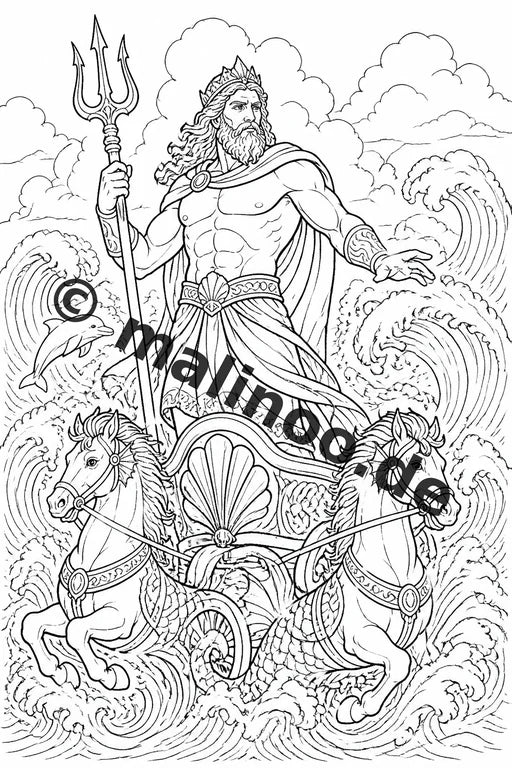 Römische Götter Malbuch 100 Ausmalbilder gedruckt und gebunden – Vorschaubild 2