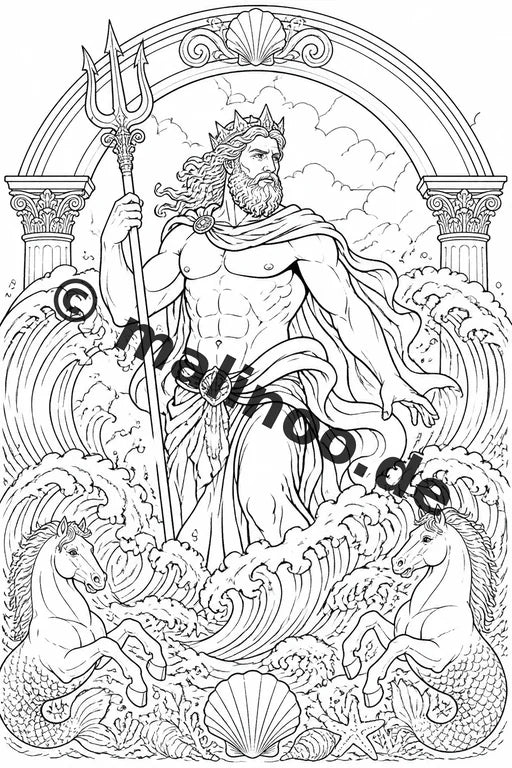 Römische Götter Malbuch 100 Ausmalbilder gedruckt und gebunden – Vorschaubild 2