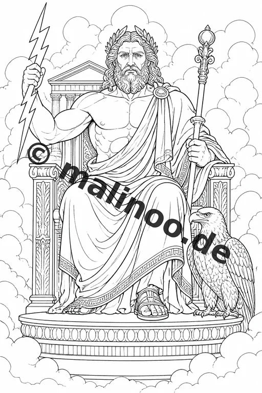 Römische Götter Malbuch 20 Ausmalbilder PDF Download digital – Vorschaubild 1