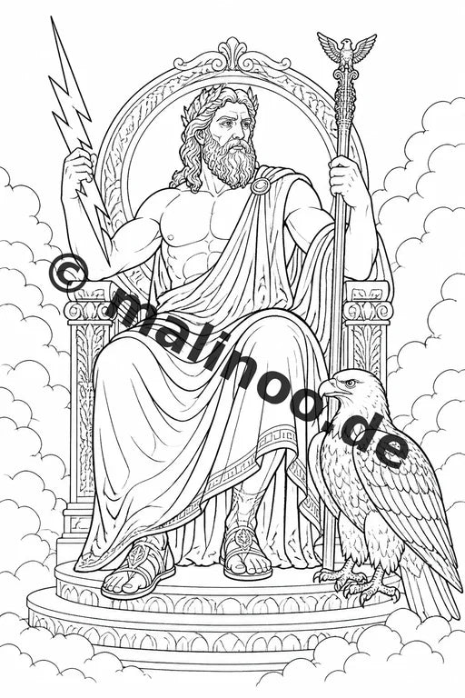 Römische Götter Malbuch 20 Ausmalbilder PDF Download digital – Vorschaubild 1