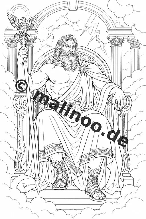 Römische Götter Malbuch 20 Ausmalbilder PDF Download digital – Vorschaubild 1