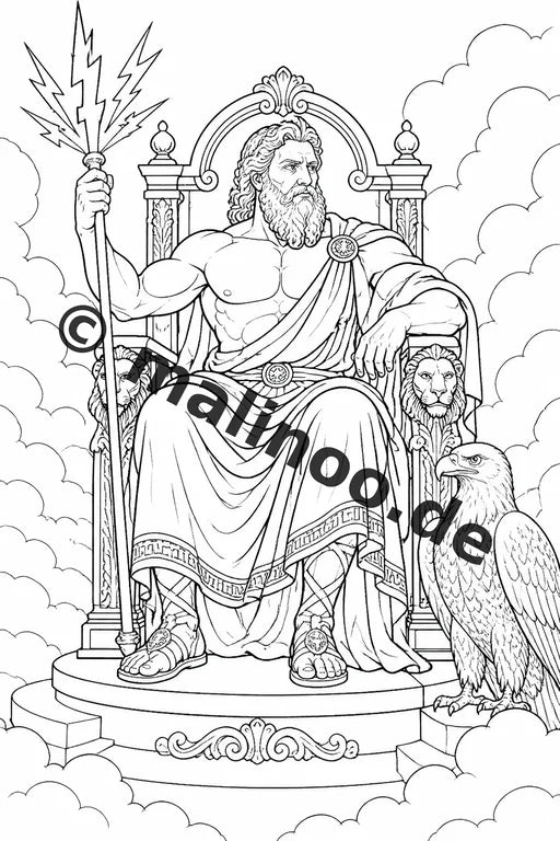 Römische Götter Malbuch 20 Ausmalbilder PDF Download digital – Vorschaubild 1