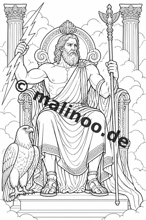 Römische Götter Malbuch 20 Ausmalbilder PDF Download digital – Vorschaubild 1