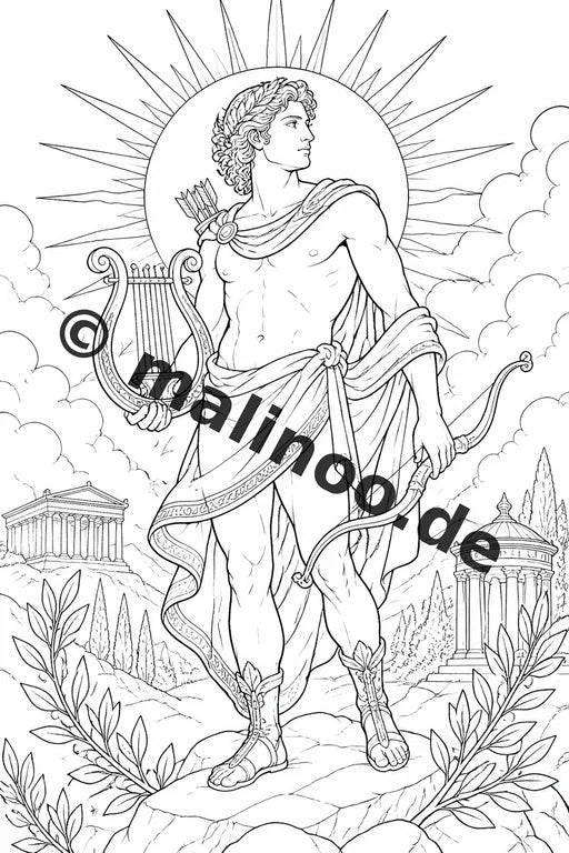Römische Götter Malbuch 20 Ausmalbilder PDF Download digital – Vorschaubild 4