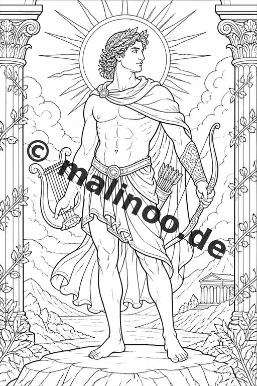 Römische Götter Malbuch 20 Ausmalbilder PDF Download digital – Vorschaubild 4