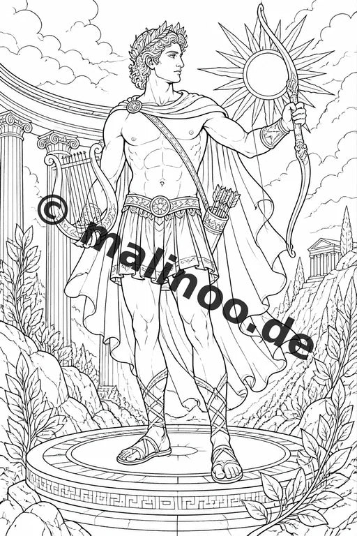 Römische Götter Malbuch 20 Ausmalbilder PDF Download digital – Vorschaubild 4