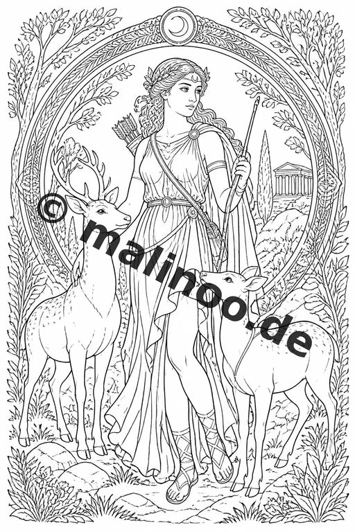 Römische Götter Malbuch 20 Ausmalbilder PDF Download digital – Vorschaubild 5