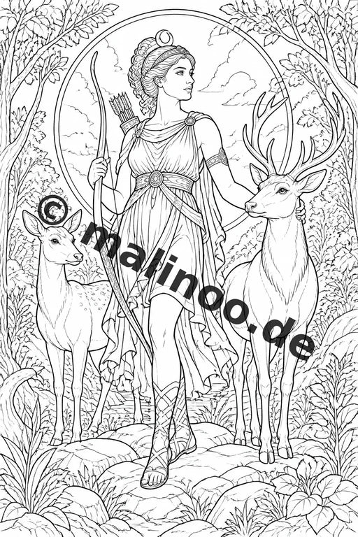 Römische Götter Malbuch 20 Ausmalbilder gedruckt und gebunden – Vorschaubild 5
