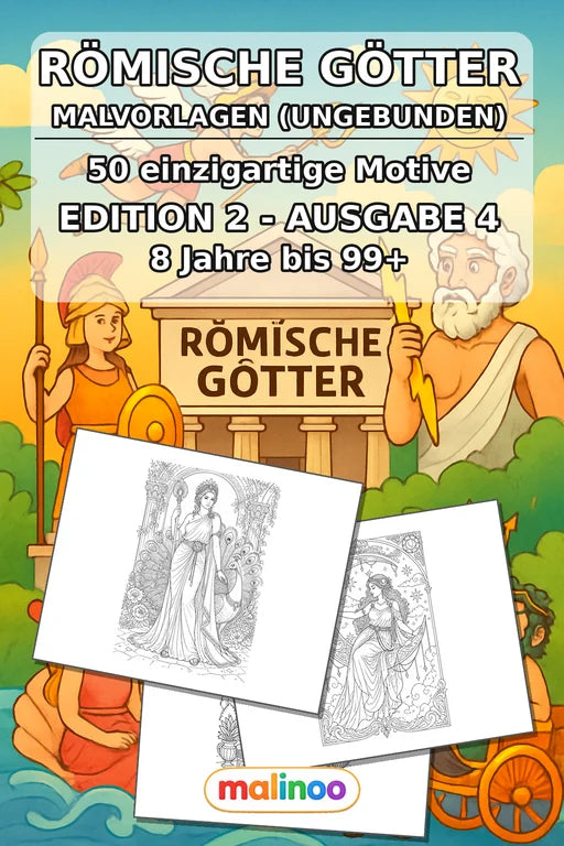 Römische Götter Malbuch 50 Ausmalbilder gedruckt+lose – Cover