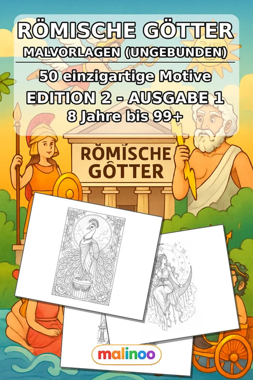 Römische Götter Malbuch 50 Ausmalbilder gedruckt+lose – Cover