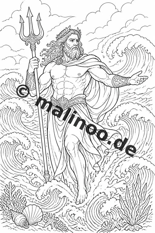 Römische Götter Malbuch 50 Ausmalbilder gedruckt, ungebunden – Vorschaubild 2